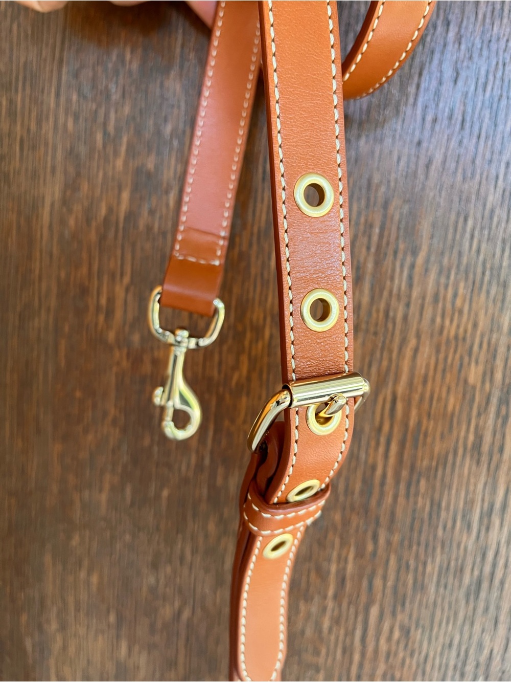 Dooney & Bourke Caramel Leather Crossbody Strap with Gold Hardware